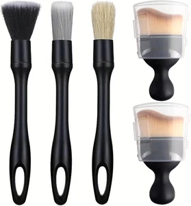 5 Pieces Car Detail Brushes Interior Cleaning Brushes, 3 Soft Premium Detail Bru - Picture 1 of 7