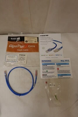 Black Box - GigaTrue3 CAT6 3' Ft Patch Cord Cable Kit - Blue C6PC70-BL-03 ~ NOS - Image 1 of 4