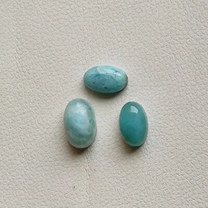 Cabujón larimar azul cielo natural 3 piezas piedras preciosas sueltas larimar para joyería C6737 - Imagen 1 de 5