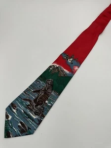 Designer Krawatten Herren Seidenkrawatte Enten Unlimited Vintage 1970 1980er Natur Bear Lake - Bild 1 von 3