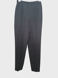 Giorgio Armani Dress Pants Womens Black Pin Stripe Tapered Leg Mid Rise size 2 - Picture 1 of 10