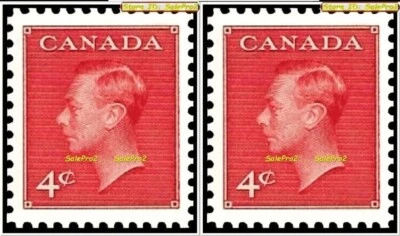 2x CANADA 1950 CANADIAN KING GEORGE VI MINT FV FACE 8 CENT VINTAGE STAMP LOT - Image 1 of 2