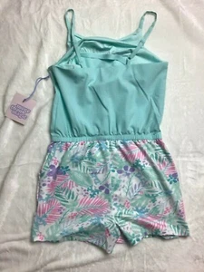 MORE THAN MAGIC Girls' 1-pc Romper Shorts Blue Pink Purple Floral XS (4/5 [BG-4] - Picture 1 of 10