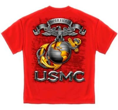 Camiseta Semper Fidelis Military US Service America USMC MM118 Corpo de Fuzileiros Navais dos EUA - Imagem 1 de 4