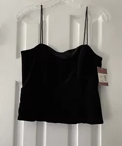 NWT! Vintage! JS Collection Size 12 XS Black Velvet Back Zipper Top Retail $115 - Picture 1 of 7