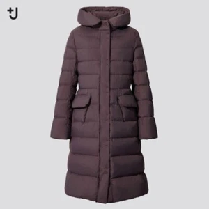 +J UNIQLO Jill Sander ultraleichter Daunenmantel mit Kapuze lila S so - Bild 1 von 10