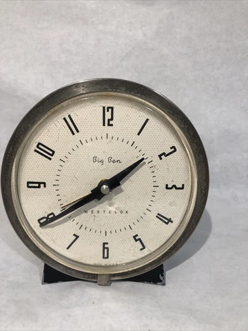 Vintage Westclox Big Ben Wind Up Alarm Clock 5",  75-102 1A,  1956-1964 -Works Cover
