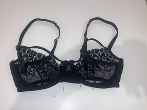 Reggiseno a rete L'AGENT by AGENT PROVOCATEUR nero ODESSA pizzo 32D nuovo con etichette nuovo - Foto 1 di 3