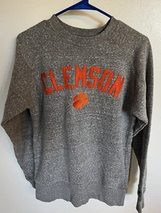 Clemson Tigers Champion Sweatshirt Small Heathered Gray Embroidered Crewneck - Picture 1 of 6