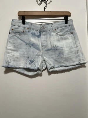 Levi's 501 Women’s Cut Off Button Fly Denim Jean Shorts Size L Raw Hem - Image 1 of 4