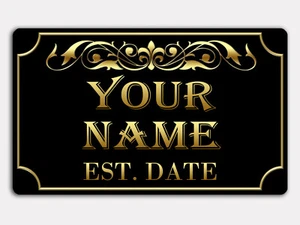SIGNO de apellido personalizado año establecido placa personalizada tu nombre 12" x 18" - Imagen 1 de 3