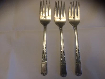 De colección Oneida Tudor Plate Community Oakleigh Royal York 3 tenedores de ensalada (A8) Foto 1 de 4