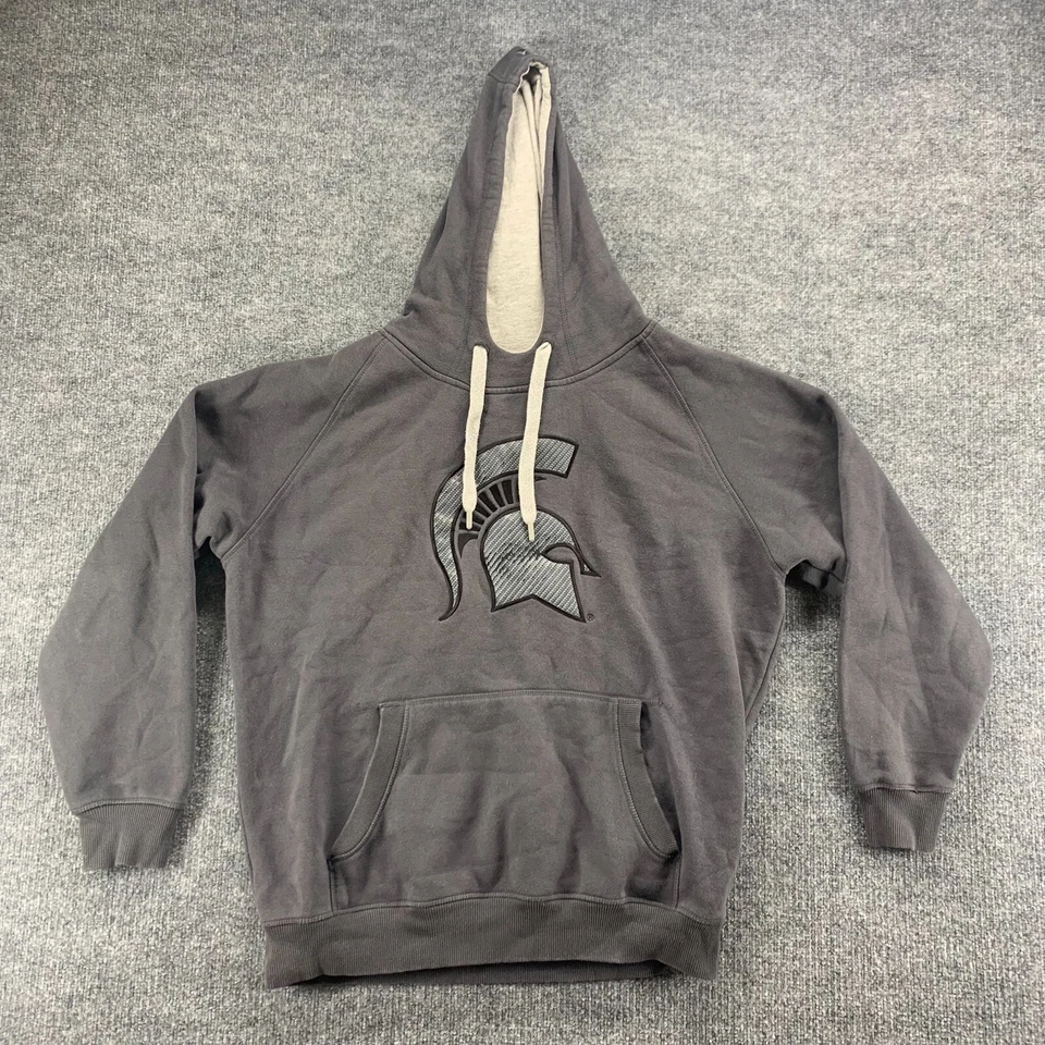 Michigan State Spartans Hoodie Mens Large Gray Antigua Sweatshirt Pullover Logo - Image 1 of 4