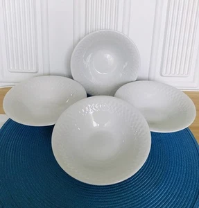 Set Of 4 Oneida “Wicker” Pattern Stoneware Cereal/Dessert Bowls, 6.25” Diameter - Picture 1 of 5