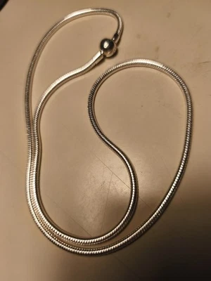 Rara Catenina Pandora maglia Snake cm. 60. Argento 925 - Immagine 1 di 4