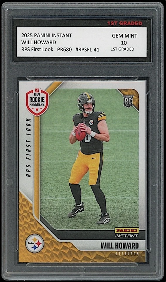Will Howard 2025 Panini Instant RPS First Look #41 Rookie Card RC 1st Graded 10 - Image 1 of 1