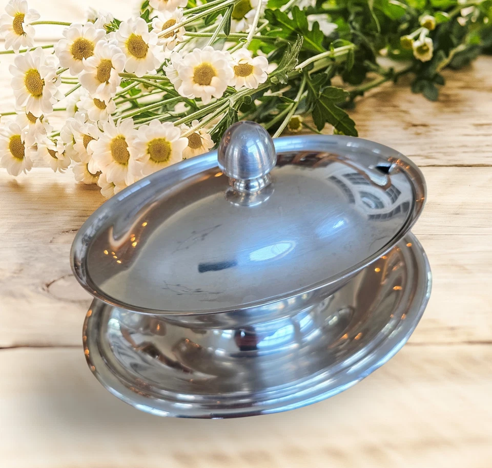 Barco de salsa vintage Reed & Barton plateado con placa base adjunta Foto 1 de 4