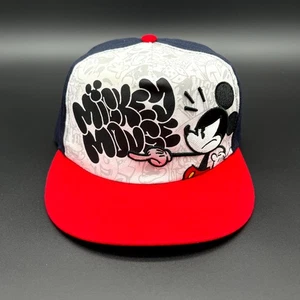 Mickey Mouse Graffiti Mütze Disney Parks Herren weiß verstellbar Snapback Stickerei - Bild 1 von 15