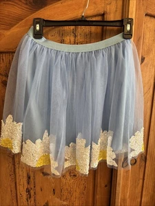 Crewcuts Girls Blue Tulle Skirt with Floral Sequined Trim Size 12 NWT - Picture 1 of 4