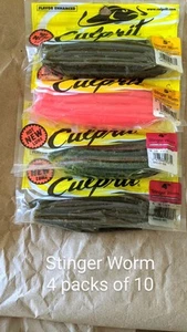 Culprit "Stinger Worm" Bass Soft Plastic Assortment Jig Fishing Lure lot 40 D - Picture 1 of 1