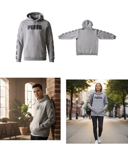 PUMA Essentials Big Logo Men's Hoodie, Large - White - Picture 1 of 8