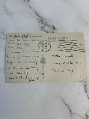 Segunda Guerra Mundial Fort Dix Postal Anfibio Jeep Ford GPA 1945 Enviado Ejército Militar Foto 1 de 4