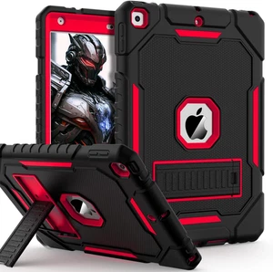 Funda para iPad resistente a prueba de golpes con soporte para 9/8/7 Gen (10,2") - Negra/Roja - Imagen 1 de 12