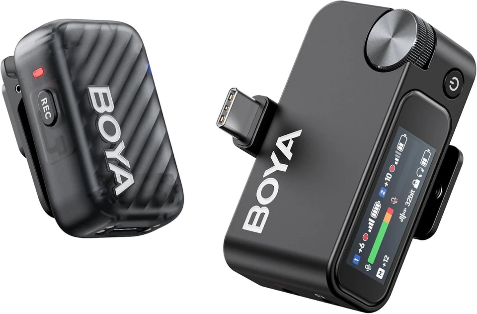 BOYA BOYAMIC 2 Micrófonos Inalámbricos para iPhone 15-16/Android/Cámara/PC, Ruido AI Foto 1 de 4