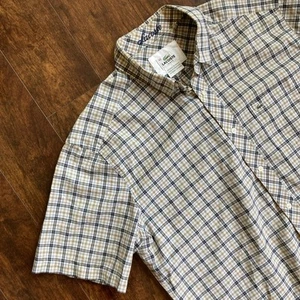 Lacoste Shirt 42 Mens Large Plaid Button Up Short Sleeve Casual Preppy Crocodile - Picture 1 of 8