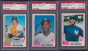 PSA 8 1982 O-pee-chee Willie Randolph Rich Gossage Dave Winfield 3-CARD-LOT - Picture 1 of 1