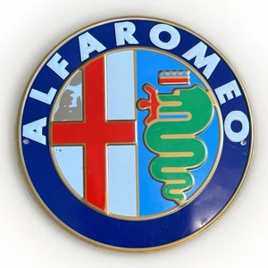 Alfa Romeo Metall Garage Schild 10" rund Logo Wanddeko Retro Autowerkstatt Männerhöhle - Bild 1 von 5