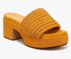 NWD $215 Vince Margo Cord Platform Sandal Papaya Orange Women's Sz 35.5/5.5 - Picture 1 of 12