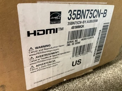 LG 35" USB-C Curved LED LCD Monitor UWQHD 35BN75CN-B   ✅❤️️✅ OPEN BOX! - Image 1 of 4