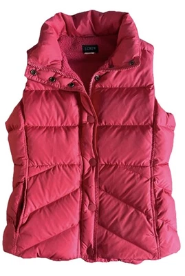 J.Crew Quilted Down Puffer Vest Women’s Size S Sherpa Lined Warm Jacket Layered - Image 1 of 4