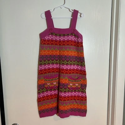 The Children's Place Girls Jumper Dress Size 12 Knit Striped Colorful Pockets - Image 1 of 4