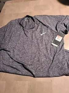 Nike Swim Men's Short Sleeve Hydroguard Swim Shirt Midnight Gray.SMALL,LAGE - Picture 1 of 2