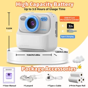 Kids Instant Print Camera 1080P HD Video for Ages 3-12 - Perfect Gift - Picture 1 of 11
