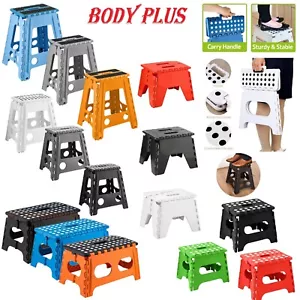 Folding Step Stool Plastic Heavy Duty Multi Purpose Easy Foldable Home Kitchen - Picture 1 of 17