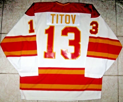 VINTAGE #13 German TITOV Calgary FLAMES Off. Lic. CCM MASKA Jersey, Size Men's L - Image 1 of 2