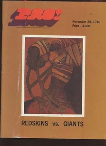 November 29 1970 NFL Program Washington Redskins vs New York Giants - Picture 1 of 1