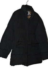 SALVATORE FERRAGAMO LEOPARD LINED  PUFFER JACKET SIZE L BLACK COLOR - Picture 1 of 8