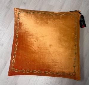 Kissen*Dekokissen*Kuschelkissen*Samt*Orange*Gold - Picture 1 of 6