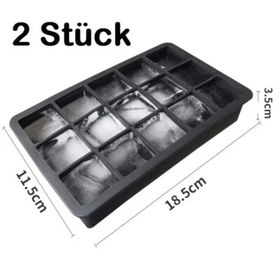 2er Set Eiswürfelform mit Deckel Eiswürfelbehälter Eiswürfelbereiter Eiswürfel - Bild 1 von 2