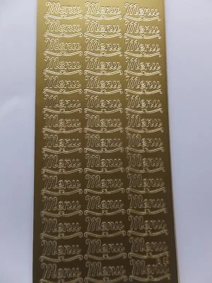 Stickerbogen Konturensticker Menu gold Hochzeit taufe kommunion - Bild 1 von 2