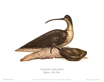 Shorebird Decoy Art Print LTD Ed. Thomas Gelston Quogue NY Whimbrel Decoy 5945d - Image 1 of 2