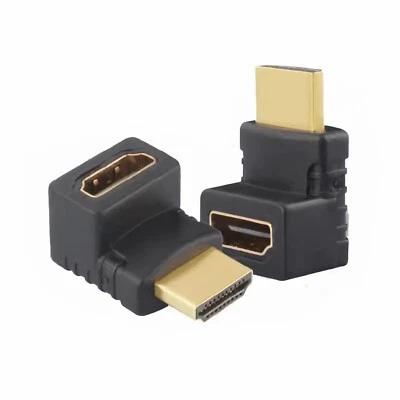 BOLWINS Adaptador HDMI P10 macho a hembra adaptador macho angular 90 grados HDMI extensor