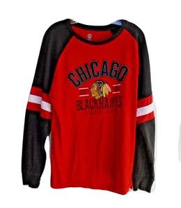 Vintage NHL Chicago Blackhawks Longsleeves Sweatshirt Herren Gr. L rot/schwarz - Bild 1 von 4
