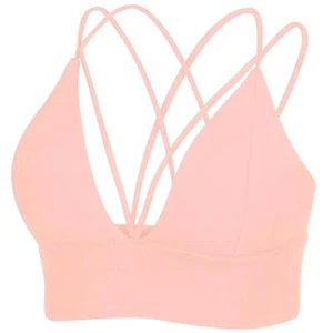 Womens Push-up Padded Strappy Sports Bra Cross Back Wirefree Fitness Yoga Top... - Picture 1 of 9
