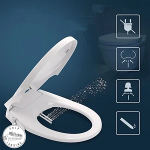 Non Electric Bidet Toilet Seat W/ Cover Bathroom Spray Washlet Water Wash - Picture 1 of 8