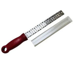 Red Handled Coarse Microplane Coarse Grater Stainless Steel With Sheath 13" - Picture 1 of 6